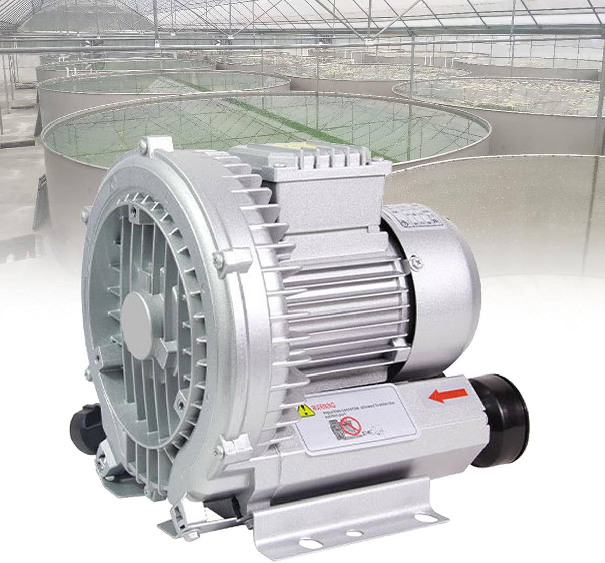 3KW Vortex Ring Blower for Fish Ponds & Workshops, Industrial Extractor & Commercial Ventilator with Dust Filter, High-Efficiency Air Blower for Farms & Aquaculture