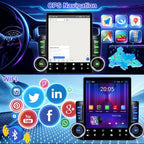 [2G+64G] Car Radio for Honda Pilot 2003 2004 2005 2006 2007 2008 with Wireless Carplay/Android Auto, 9.7 Inch Touch Screen Stereo with GPS Navigation/Bluetooth 5.0/5GHz WiFi/Backup Camera