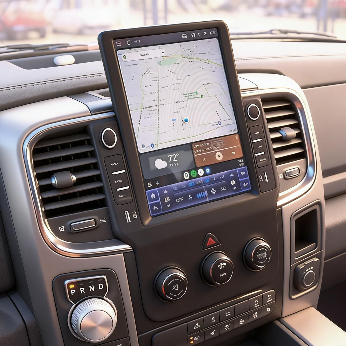 Android 13 Car Radio Stereo Player for Dodge Ram 1500 3500 2013-2019 9.7 Inch LCD Touchscreen Monitor Radio Stereo Navigation with Wireless Carplay and Android Auto GPS/WiFi/Bluetooth/Am/Fm(2+32G)
