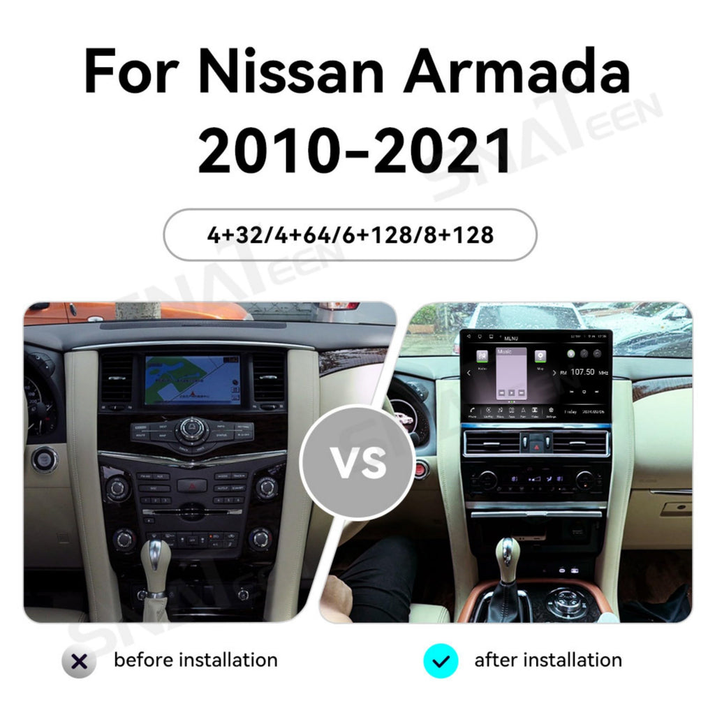 16.8 Inch Android 13 Car Stereo Radio 8GB+128GB Car GPS Navigation Multimedia Player for Nissan Patrol Y62 Armada Infiniti QX80 QX56 2010-2023, Wireless CarPlay, Android Auto, DSP, Bluetooth