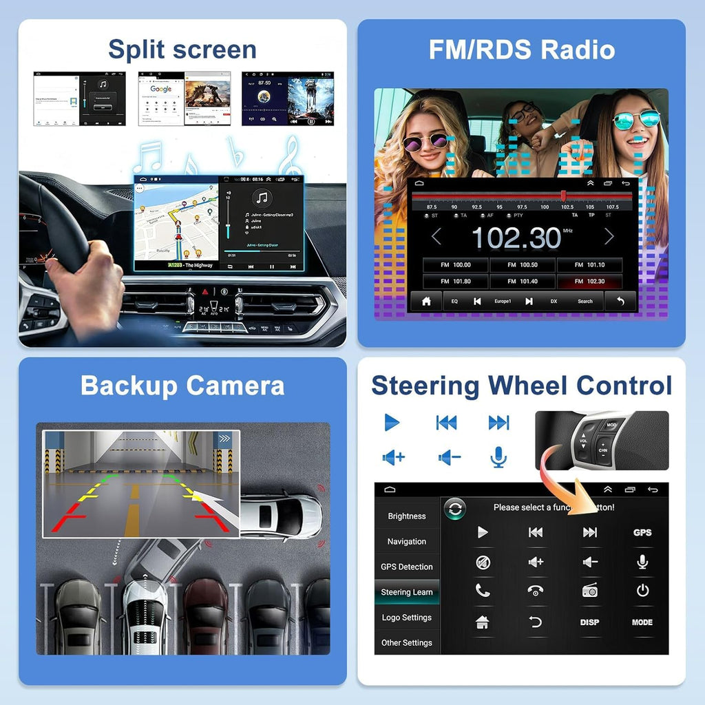 Android 14 Car Stereo for Lexus LX470 2002-2007, 2+64GB, 10-inch Touchscreen with CarPlay Android Auto, Mirror Link, GPS Navigation, Bluetooth, WiFi, FM/RDS Radio, AHD Backup Camera
