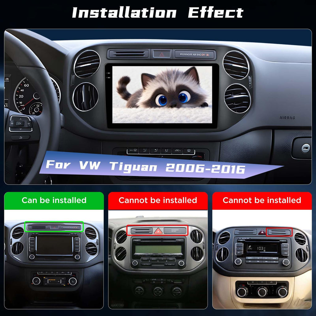 [4+128G] Android Car Stereo for VW Tiguan 2006-2016, 9 Inch Carplay Radio