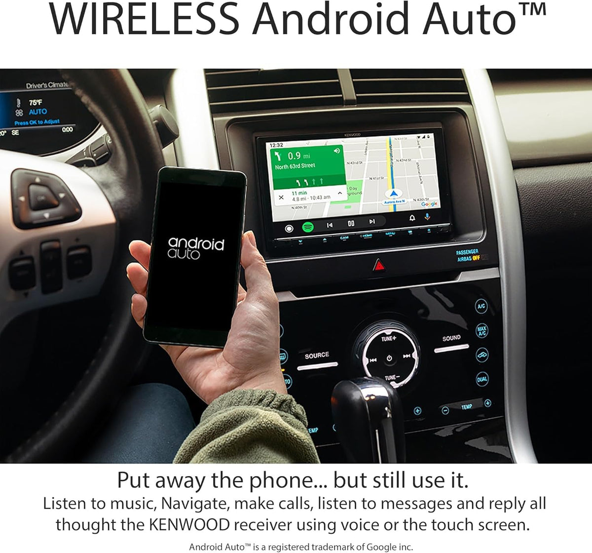KENWOOD DDX9707S 6.95" Capacitive Touch Screen DVD Multimedia Receiver with Apple CarPlay & Android Auto | Plus KENWOOD CMOS-240U Universal Backup Camera