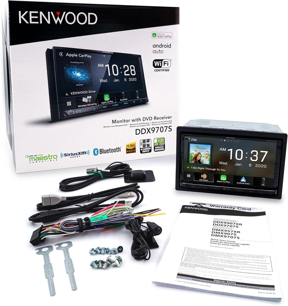 KENWOOD DDX9707S 6.95" Capacitive Touch Screen DVD Multimedia Receiver with Apple CarPlay & Android Auto | Plus KENWOOD CMOS-240U Universal Backup Camera