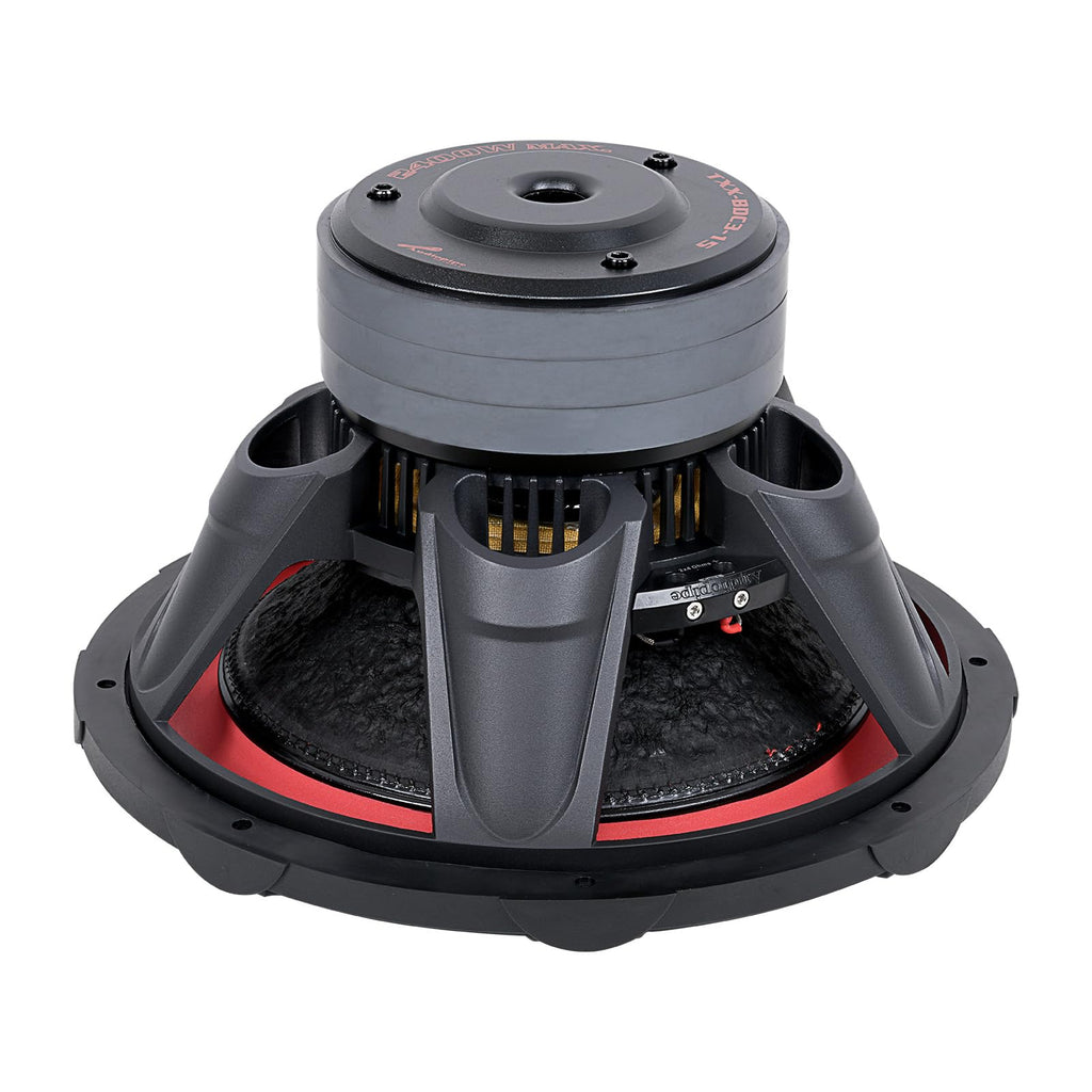 Audiopipe 15" Triple Stack Composite Cone Subwoofer (TXX-BDC3-15), Superior Performance, 2400W Max Power, 3.3" BASV Dual Voice Coil, Aluminum Basket, Multi-Connect Terminals, Dual 4 Ohms