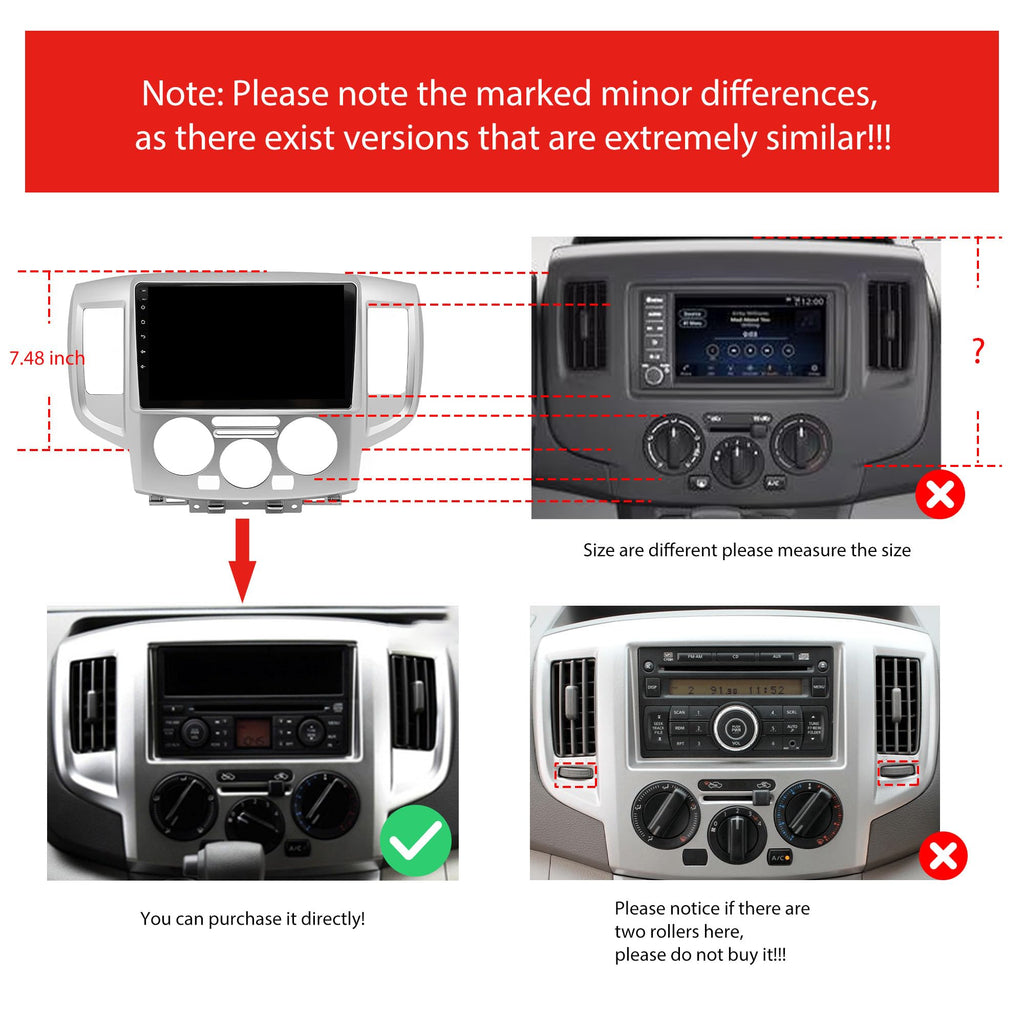 [4G 64G] Android Car Stereo FM Radio Carplay Android Auto 9" Touchscreen Headunit Media Player with Backup Camera for Niss an NV200 2013 2014 2015 2016 2017 2018 2019