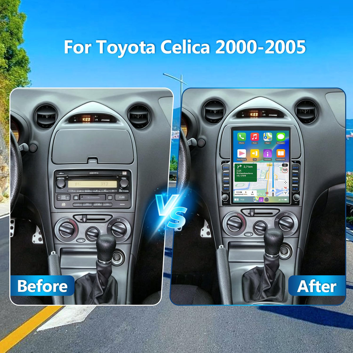 2G+64G 9.7" Touchscreen Head Unit Car Stereo for Toyota Celica 2000-2005