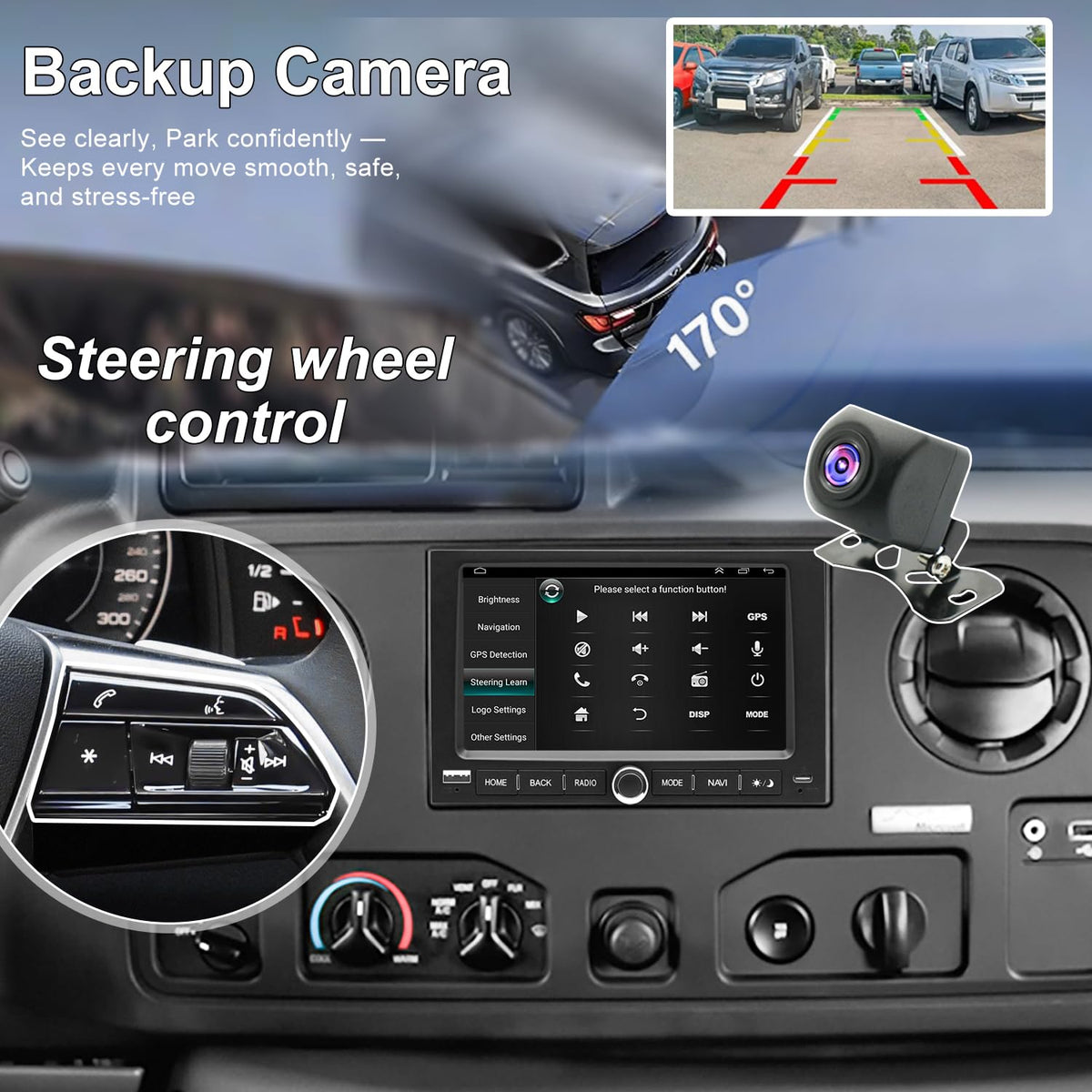5G WiFi Upgrade Car Radio for Ford E150/E250/E350 2009-2014, Mustang 2005-2009, Expedition 2007-2014, Explorer 2006-2010, 7 Inch Touch Screen Stereo Wireless Carplay Android Auto GPS FM BT SWC Camera