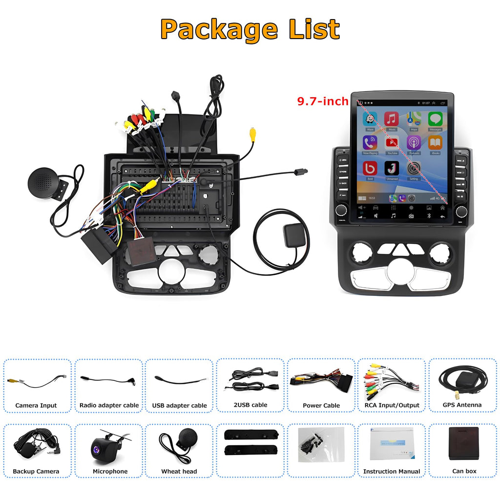 9.7'' Touchcreen Car Stereo Radio for Dodge RAM 2013-2018