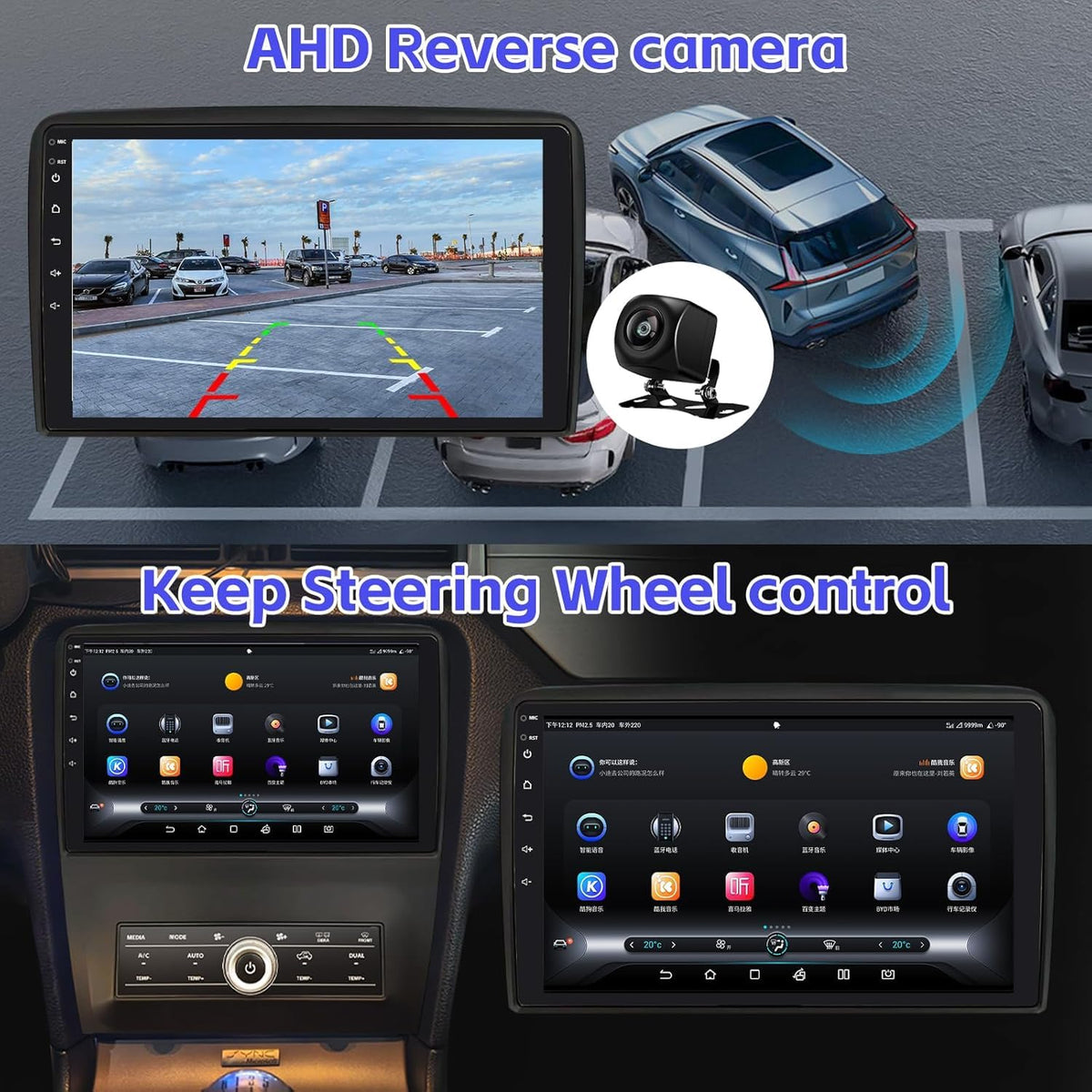 4+64G Car Radio for Ford Mustang 10 inch Touch Screen 2010 2011 2012 2013 2014 Stereo,Wireless Carplay/WiFi/Bluetooth/EQ Audio/Andriod Auto/AM/FM/AHD Camera