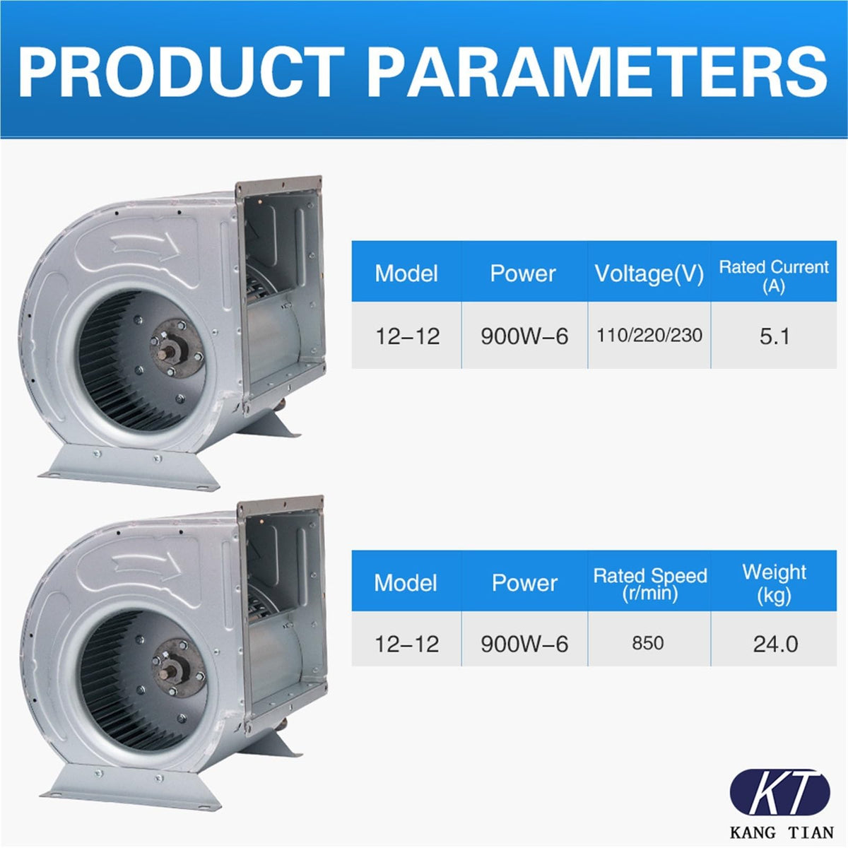 12-12 110V 230V 900W Centrifugal Blower