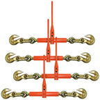 VULCAN Load Binder with 2 Grab Hooks - 4 Pack - Ratchet Style - 7,100 Pound Safe Working Load (Works with 5/16 or 3/8 Inch G70 or G80 Chain)