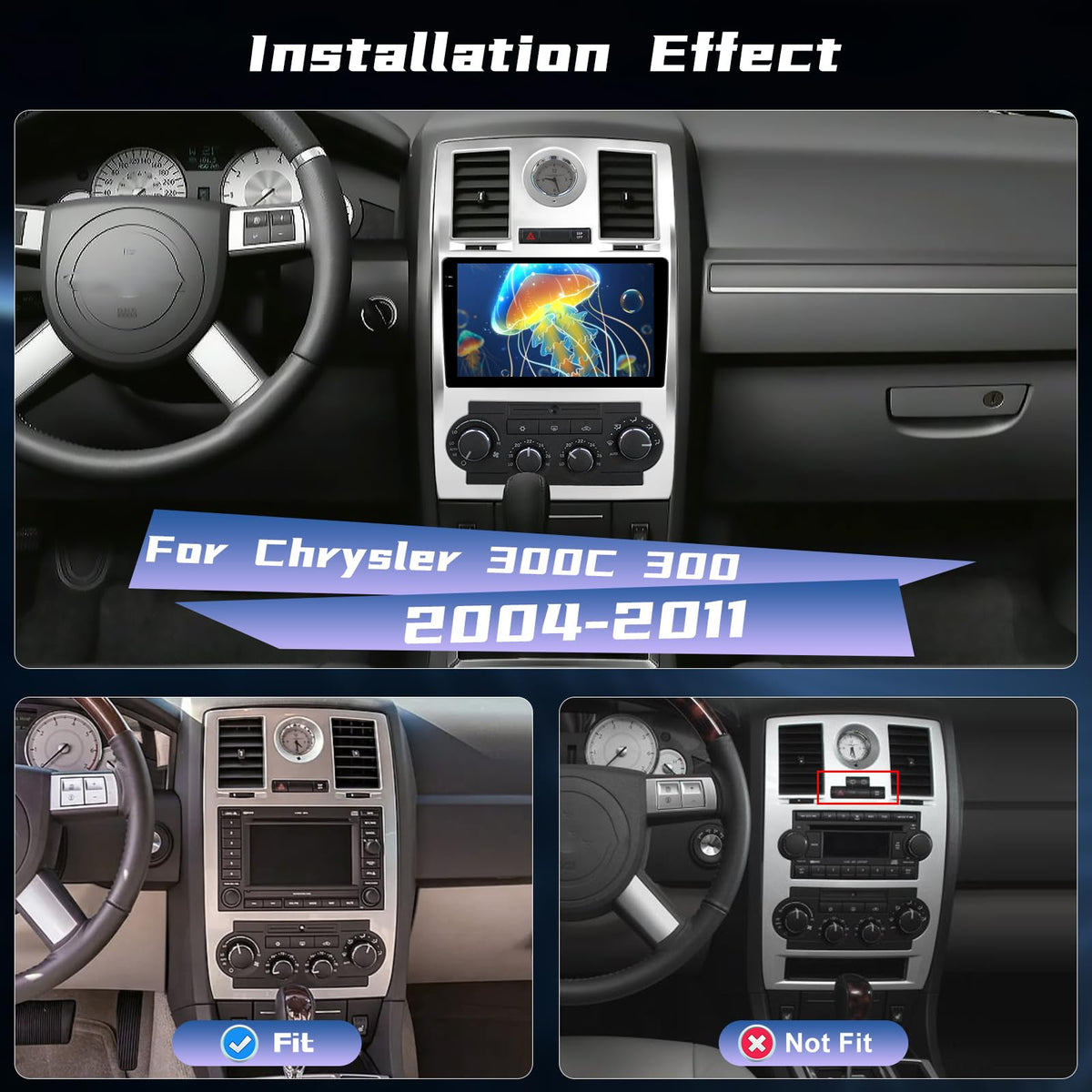 [4+128G] Car Radio for Chrysler 300C 300 2004-2011 Carplay and Android Auto