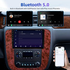 8Core 32ROM QLED Screen for GMC Yukon Sierra 2007-2013 Chevy Tahoe Suburban Silverado Radio: 9" HD IPS Touchscreen Android 15 Upgrade Carplay Android Auto GPS 5G WiFi Backup Camera FM SWC