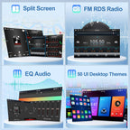 [2G+64G] Single Din Android Car Stereo Rotatable 10.4 inch Vertical Touch Screen Radio with Carplay/Android Auto/EQ Audio/Bluetooth/SWC/FM RDS Radio +AHD Backup Camera