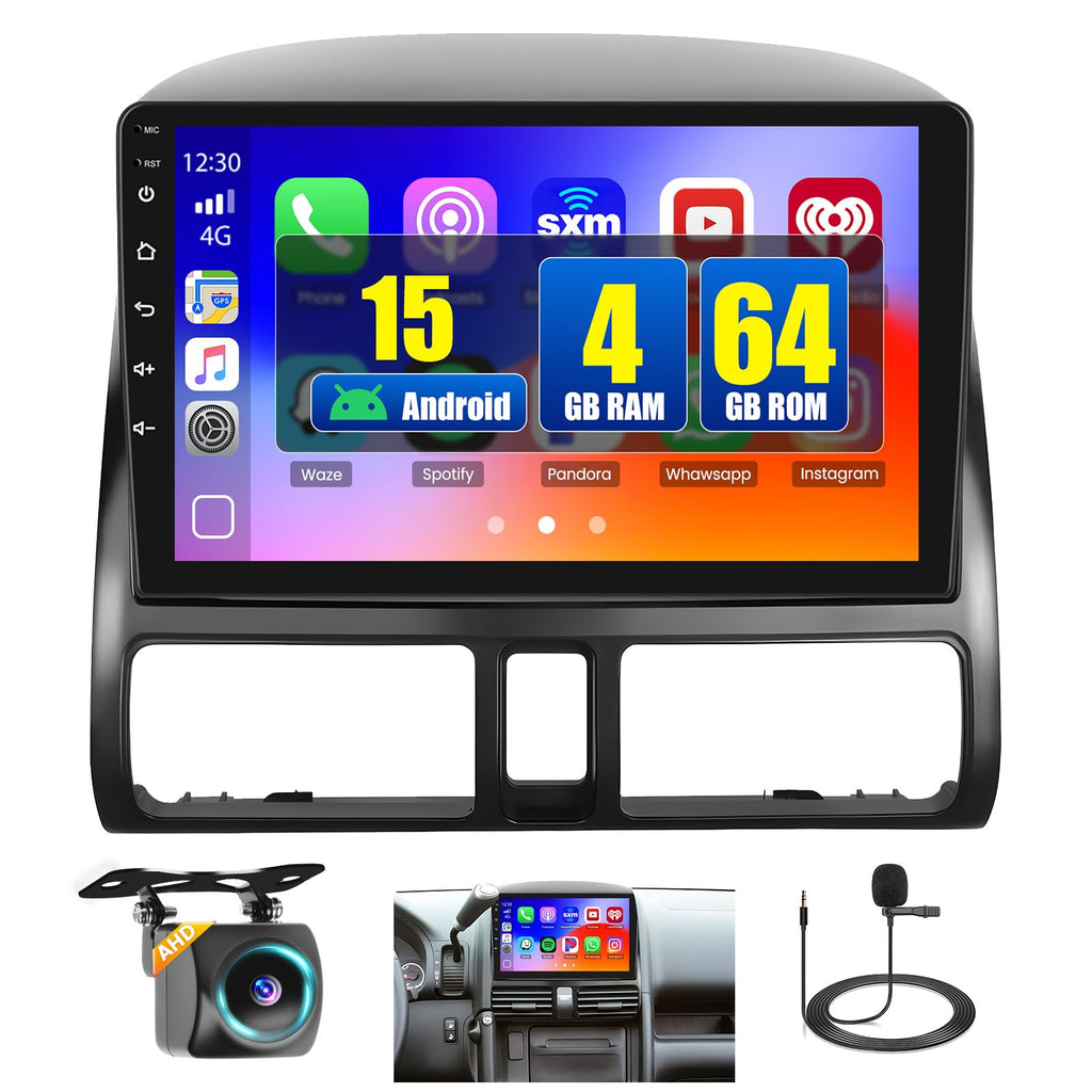8 Core 6+128GB 9" IPS Screen Android 15 Car Stereo for Honda CRV 2002-2006