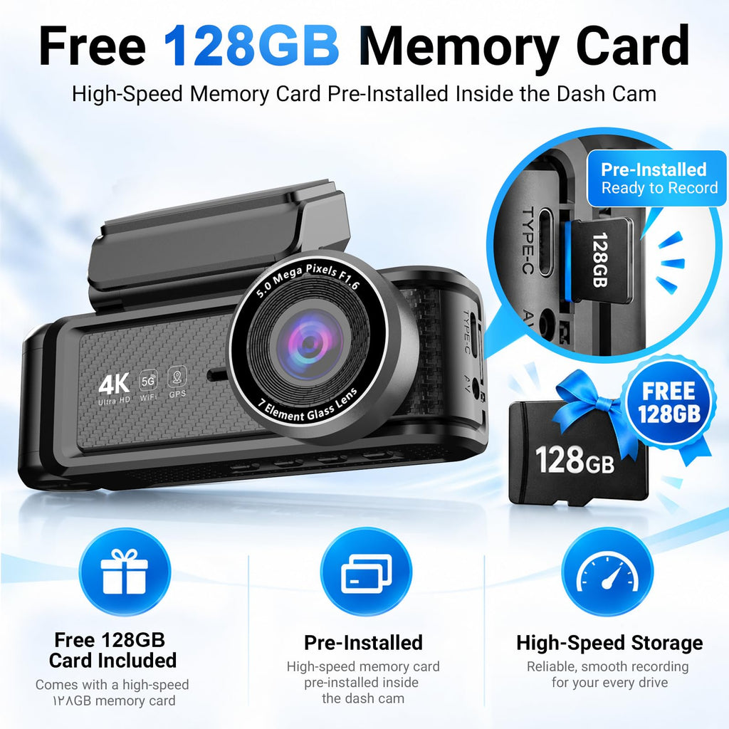 3 Channel Dash Cam Front Rear Inside,STARVIS 2 4K HDR Car Camera