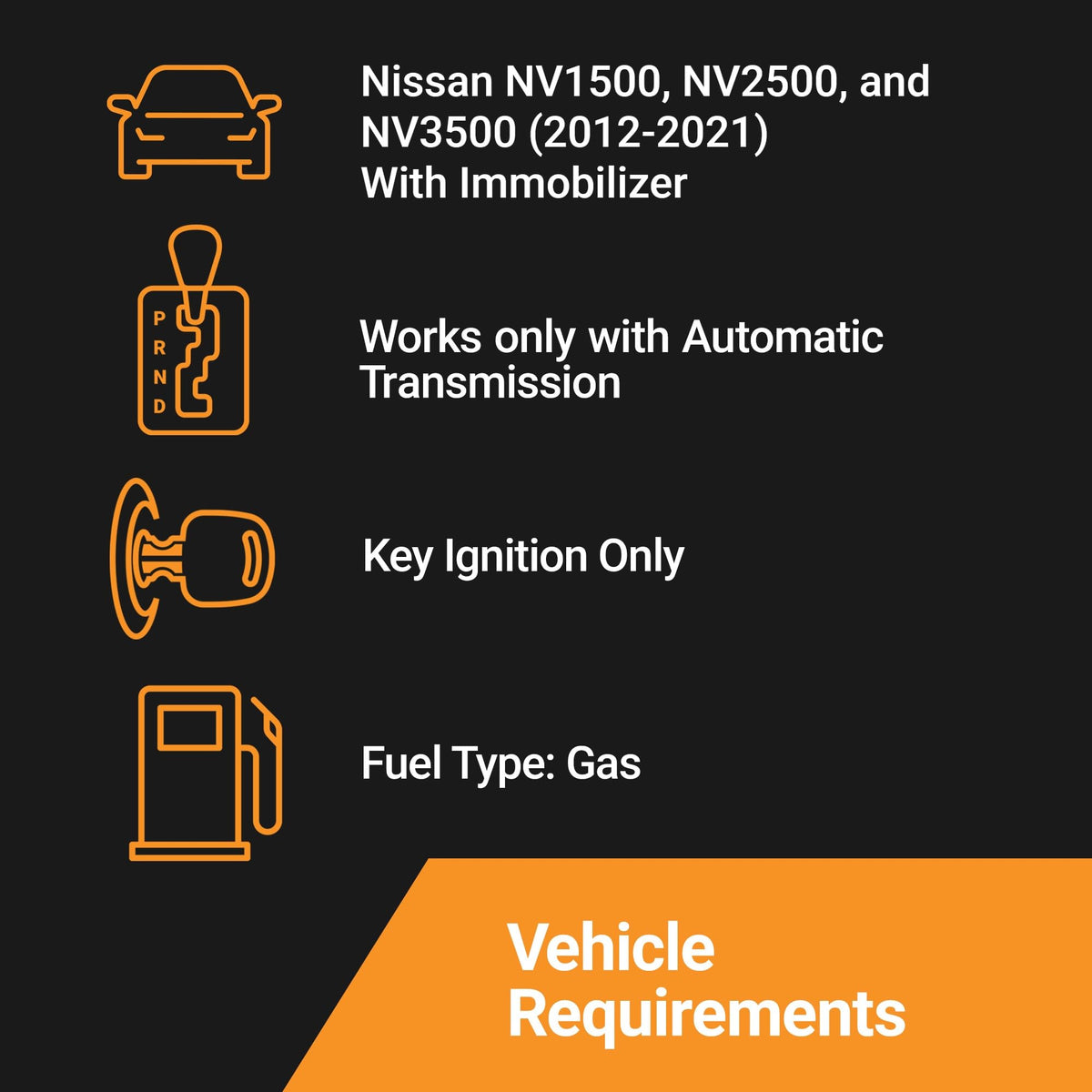 Start-X Remote Starter Kit for Nissan NV1500/NV2500/NV3500 (2012-2021)