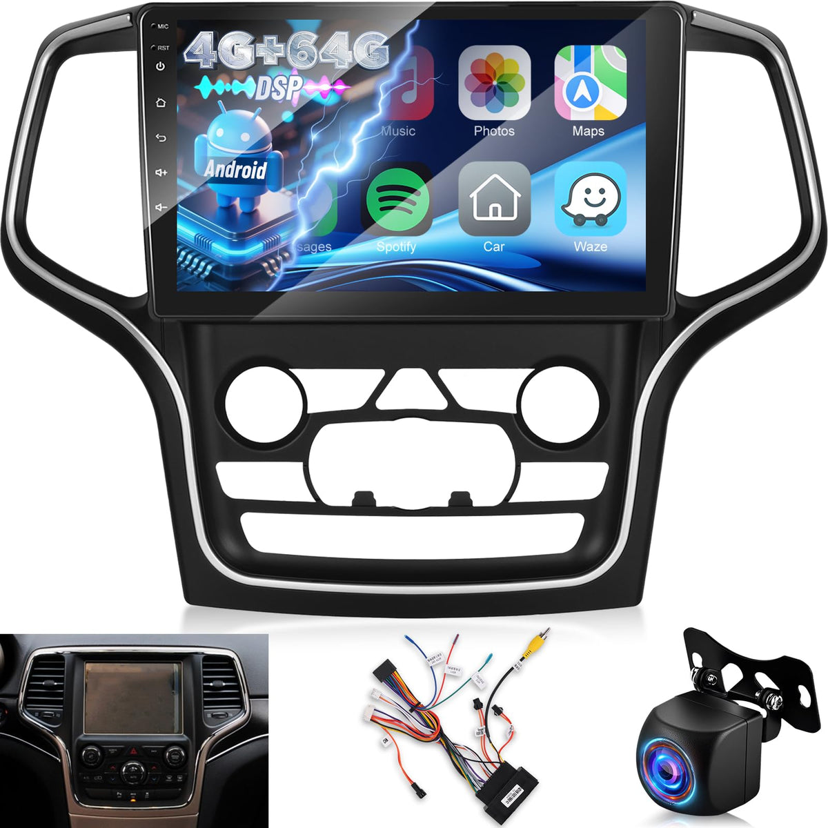 4+64G Android Radio for Jeep Grand Cherokee 2014-2020 for Small Screen