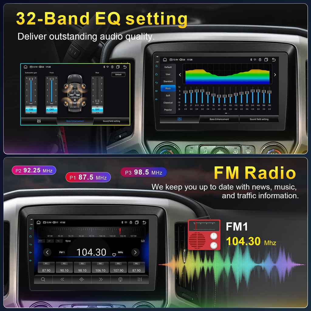 10" Car Radio for 2014-2018 Chevy Silverado & GMC Sierra Non-Bose Version