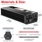 Xijia 3000W Pure Sine Wave Inverter 48V DC to 120V AC Converter for Home, RV, Truck, Off-Grid Solar Power 110V with Smart Bluetooth App Remote Control,Surge 6000W