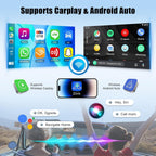 4+64G Android 14 Car Stereo for Ford Escape 2013-2016, 9" Touchscreen Double Din Radio with Wireless Carplay Android Auto GPS Navi Head Unit Bluetooth WiFi FM/RDS SWC Mirror Link AHD Backup Camera