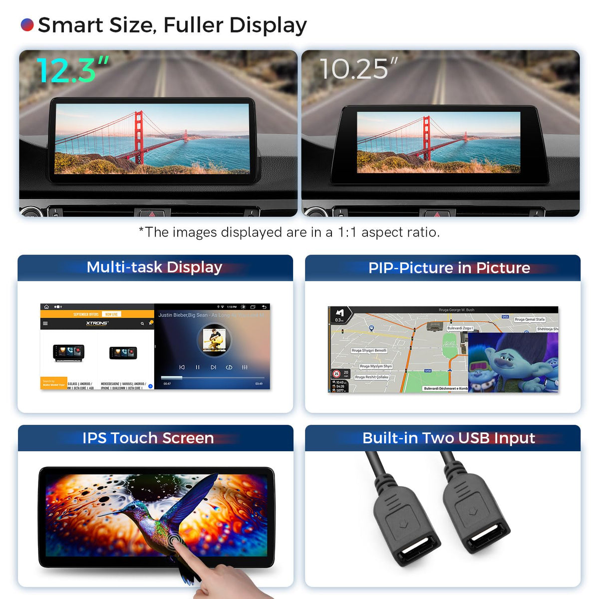 XTRONS 12.3 Inch Android 14 Car Stereo for BMW E90 E91 E92 E93 (2008-2012), IPS Touch Screen 4+64GB Global 4G Car Radio GPS Navigation Support Wireless Car Play Android Auto