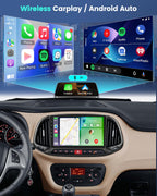 4+64G Car Stereo for Dodge Ram ProMaster City 2015-2021 with Wireless Carplay/Android Auto - 9 Inch Touchscreen Radio with 32EQ DSP/5GHz WiFi/GPS Navigation/Mirror Link/SWC + AHD Rear View Camera