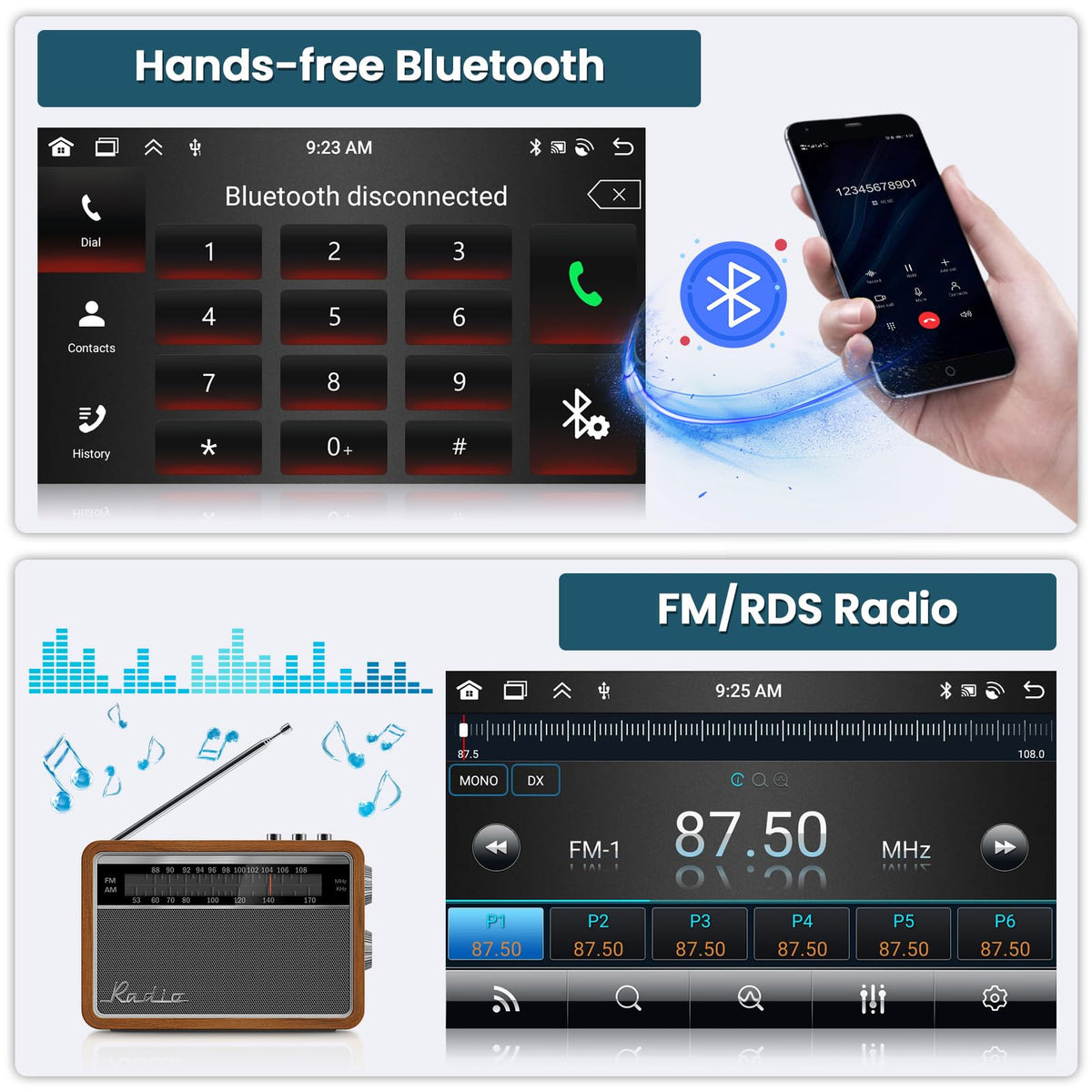 8 Cores 6+128G Car Radio for Hyundai Elantra 2007-2010