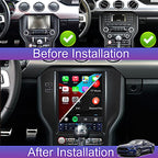 32GB ROM,10.4 Inch for Ford Mustang Radio Upgrade 2015-2023,Android Stereo Replacement,Touch Screen,8core CPU,Carplay and Android Auto,Keep SWC and Factory Camera GPS Navigation System Bluetooth
