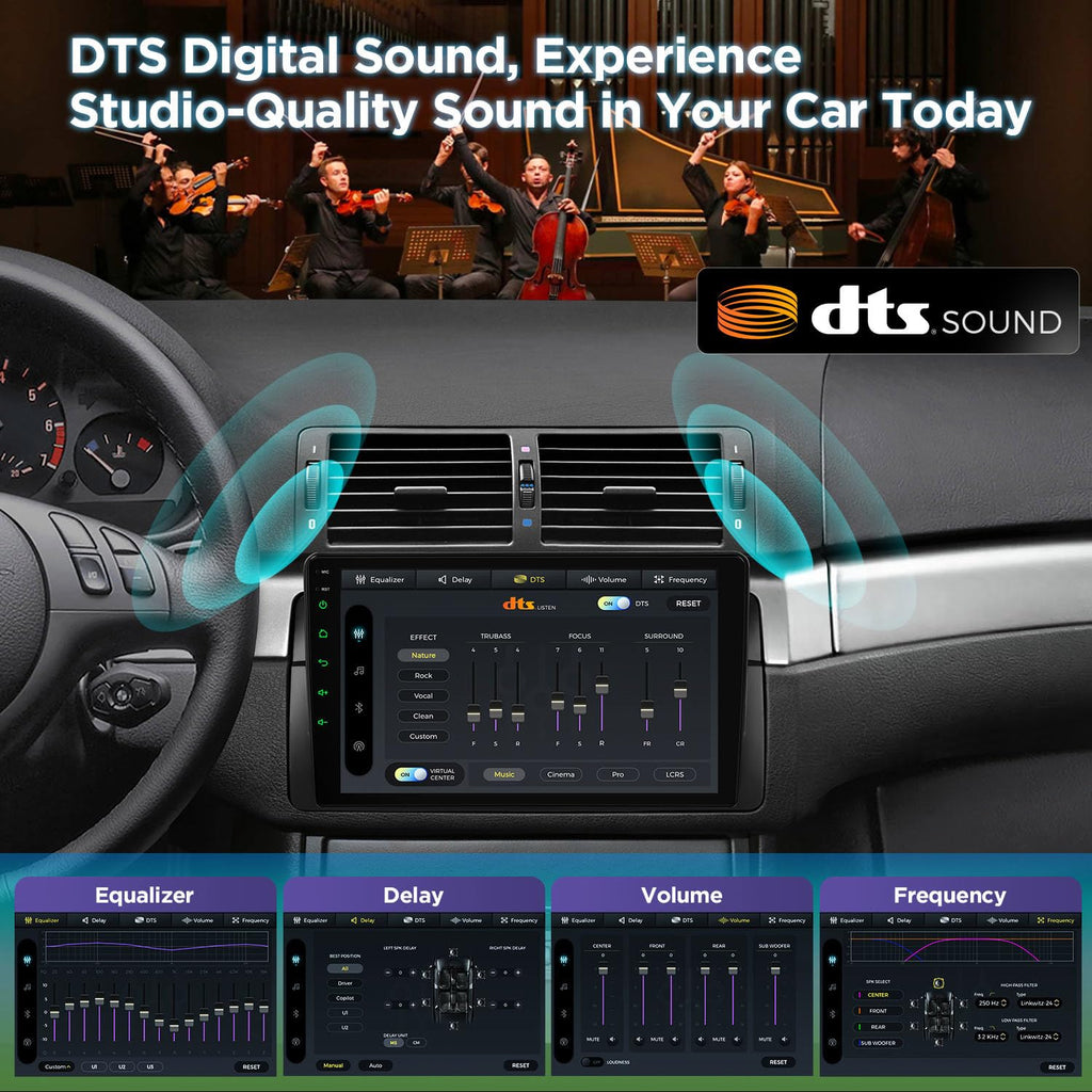 XTRONS Car Stereo for BMW E46 M3 Rover 75 MG ZT, Android 14 Qualcomm 665 Octa Core Car Radio, 9” QLED Touch Screen Head Unit GPS Navigation Bluetooth Built in DSP CarPlay Android Auto (8+256GB)
