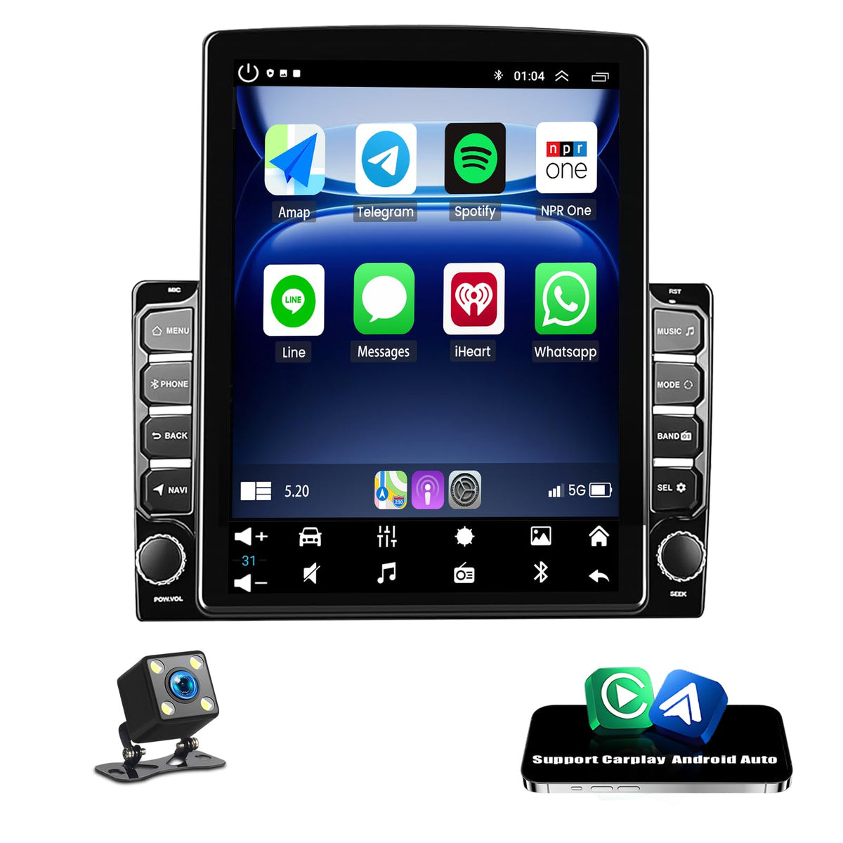 Car Radio for Ford Edge 2007-2010 w/Wireless Carplay Android Auto