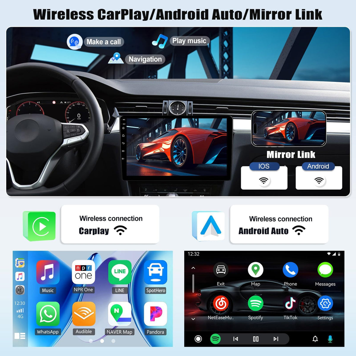 [4+128GB] Android 15 Car Radio Stereo for Kia Optima K5 2010-2013