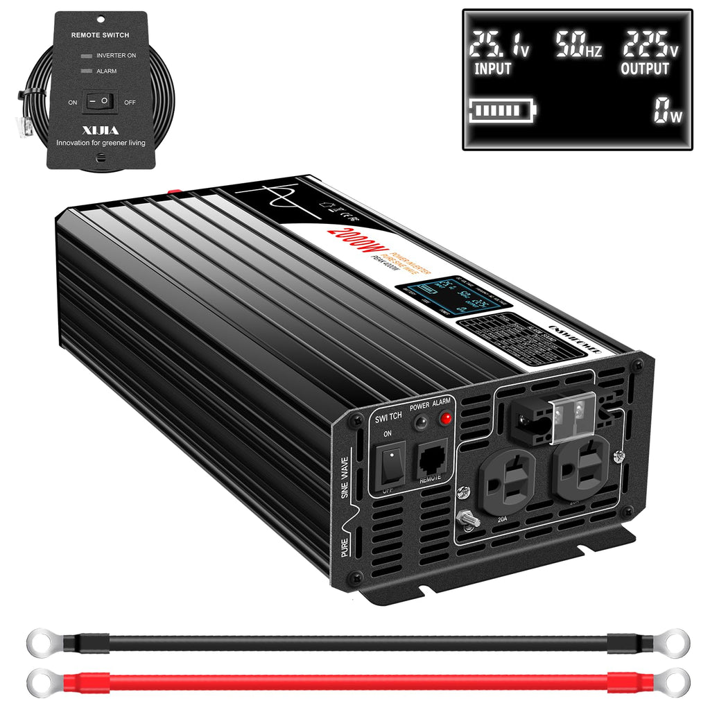 Xijia 3000W Pure Sine Wave Inverter 48V DC to 120V AC Converter for Home, RV, Truck, Off-Grid Solar Power 110V with Smart Bluetooth App Remote Control,Surge 6000W