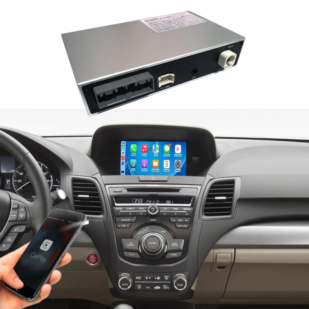 Wireless CarPlay Android Auto Upgrade for Acura ZDX 2010-2013