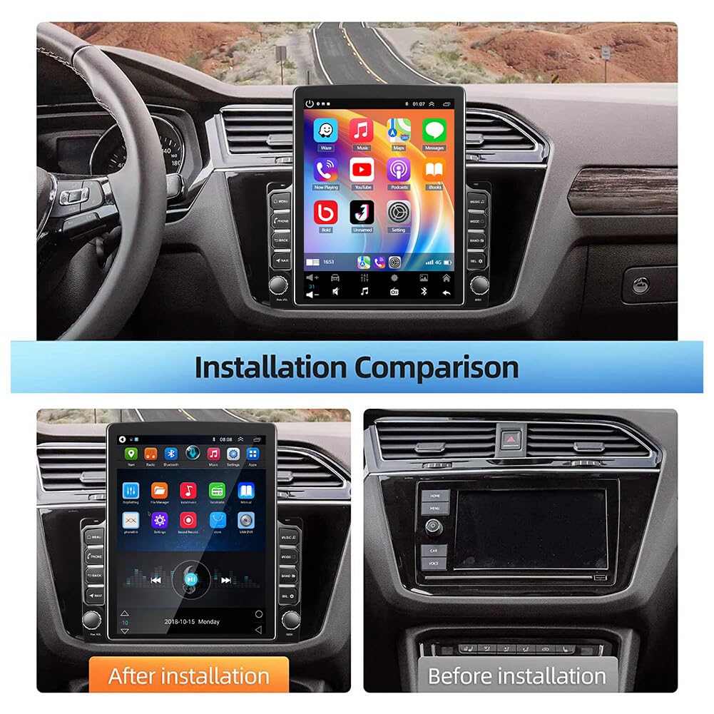 2+64G Double Din Car Radio Upgrade for Ford F-250 F-350 Super Duty 1999-2004 Stereo Replacement Head Unit Wireless CarPlay Android Auto 9.7'' Touch Screen Bluetooth GPS WiFi Camera