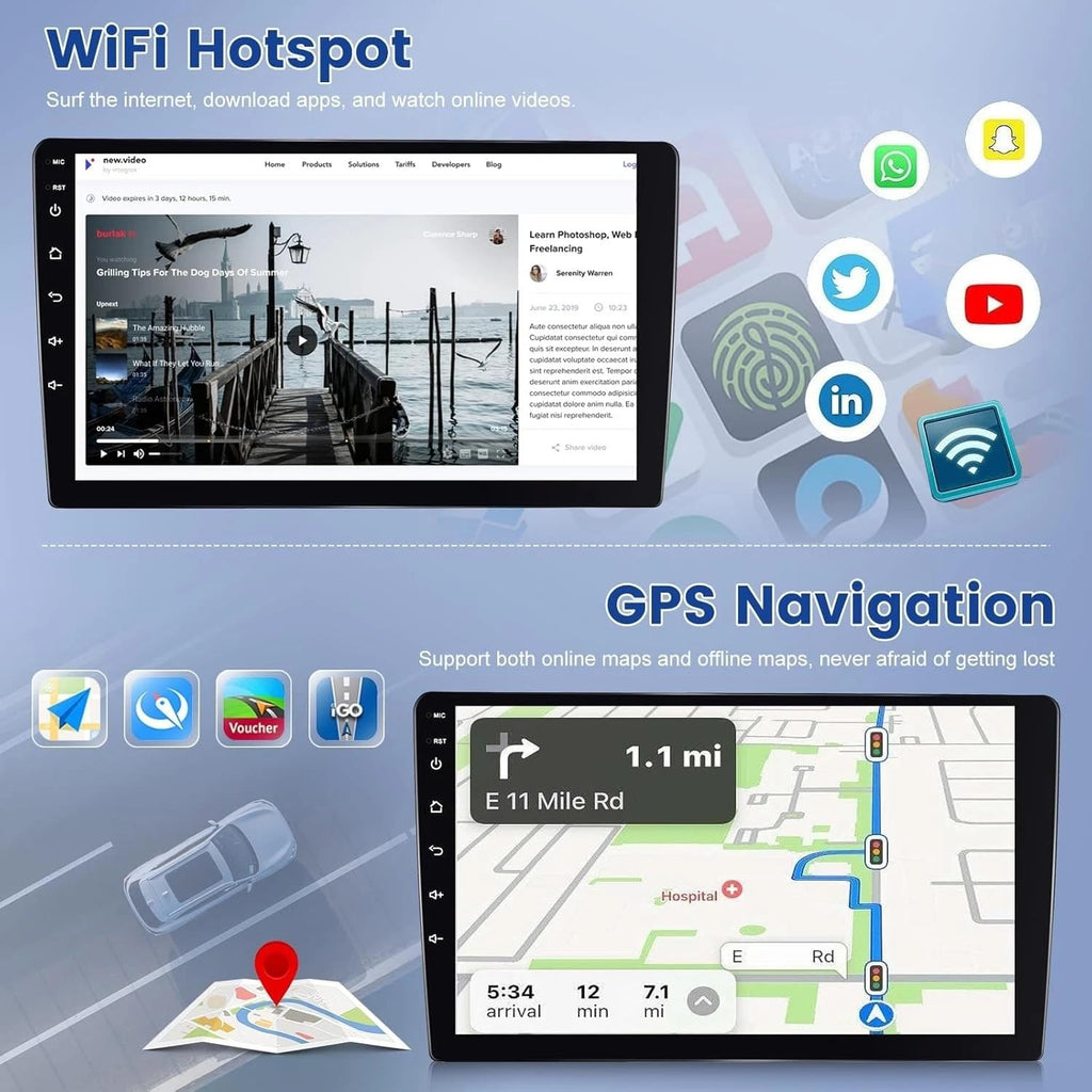 Car Stereo for Toyota Tacoma 2016-2021 - 9 Inch IPS HD Touch Screen