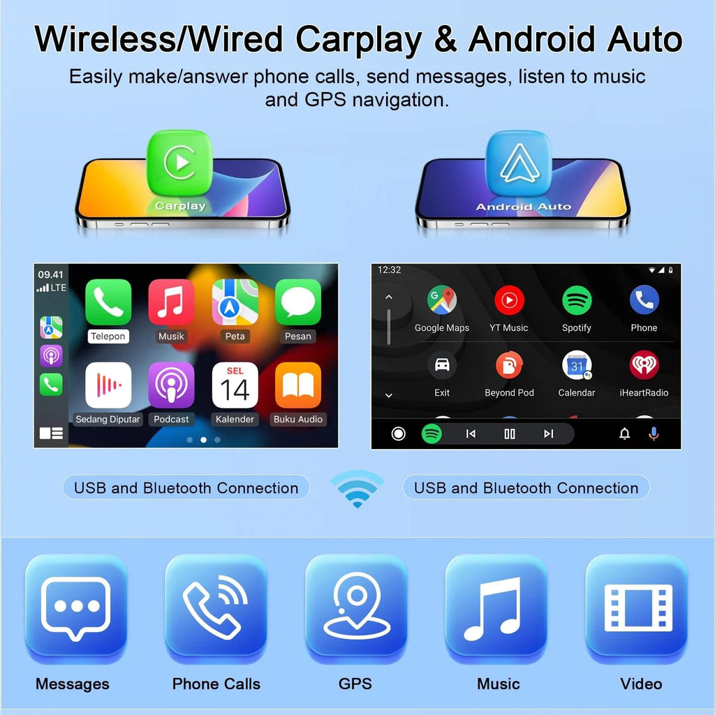 9" Android 13 Car Radio for Ford Ranger 2015-2020, Intelligent Head Unit with Wireless CarPlay, Android Auto, Voice Control, EQ, Mirror Link, WiFi, AHD Backup Camera, 4+64G