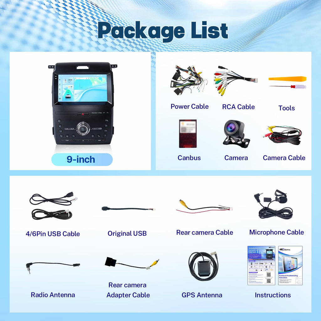 4+64G Radio Upgrade for Ford F150 2013 2014, with Carplay Android Auto