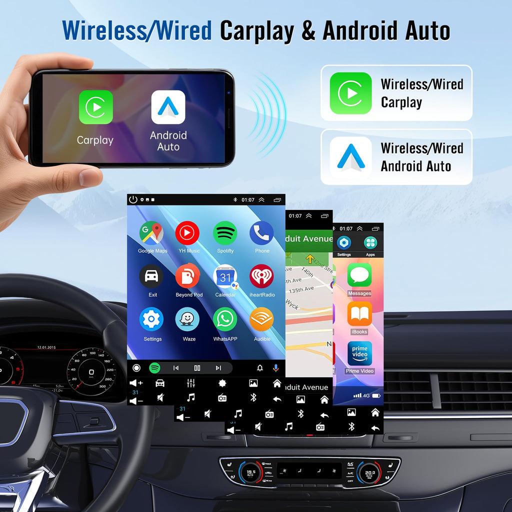 Car Radio for Ford F250 F350 2006-2014 w/Wireless Carplay Android Auto
