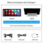 12.3" Wireless CarPlay Android Auto Mirroring Car Infortainment Linux Touchscreen Stereo Radio Aftermarket Touch Screen Upgrade Compatible with Audi A6 A7 C7 MIB2 MHI2 Models 2016-2018