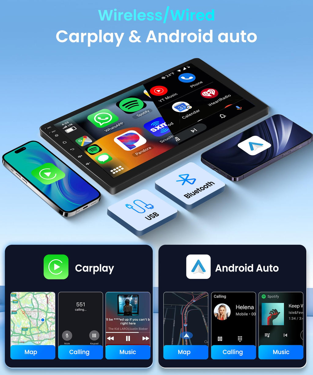 【4+64G】 for Chrysler PT Cruiser 2005-2010 Android Car Radio Stereo,Wireless CarPlay Android Auto,9 inch IPS Touchscreen Car Stereo Bluetooth5.0, GPS, WiFi, SWC,59UI,32EQ AI DSP + HD Backup Camera