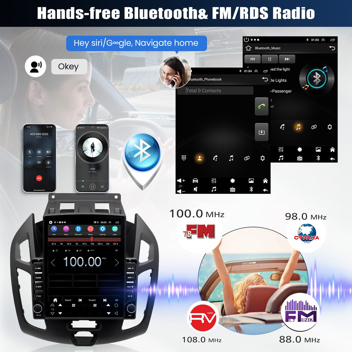 2+64G Car Radio for Ford Transit Connect 2014 2015 2016 2017 2018