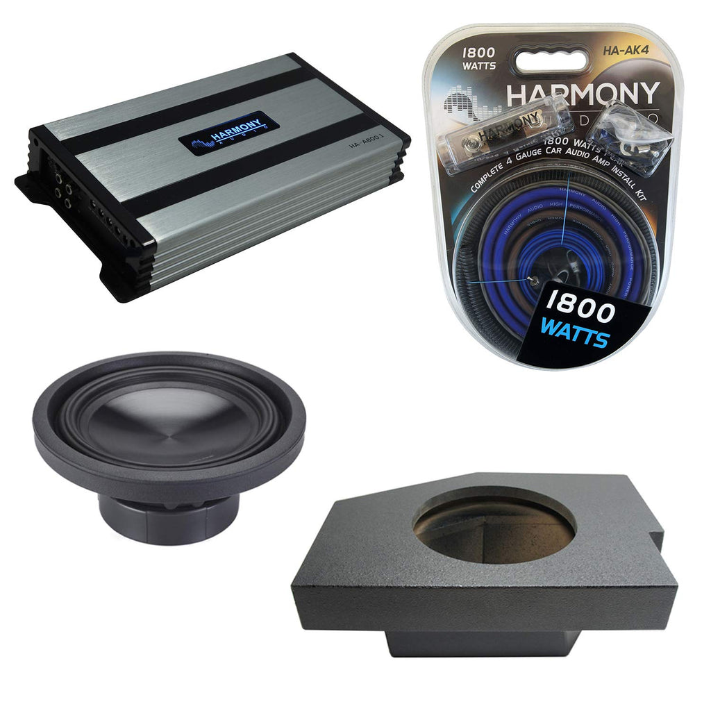 Alpine SWT-10S2 10" Rhino Sub Box with HA-A800.1 Amp Fits 02-18 Dodge Ram