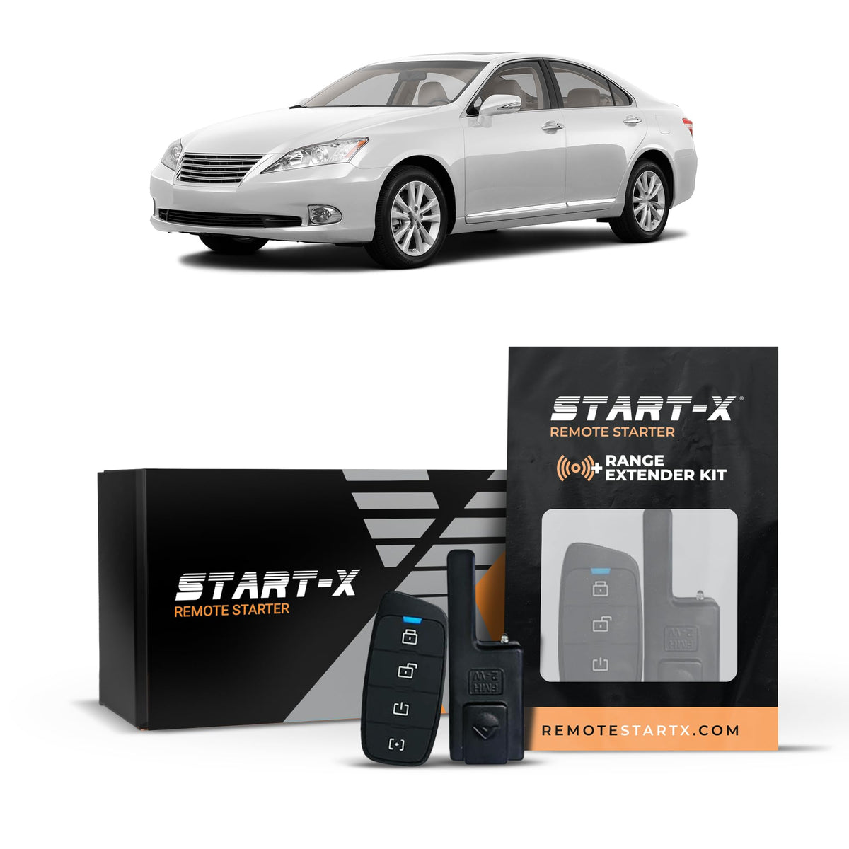Start-X Remote Starter Kit + 3000ft 2 Way Range Extender for Lexus ES 350 (2007, 2008, 2009, 2010, 2011 2012) Vehicles with Push-to-Start Ignition