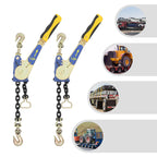 2PCS EZ Ratchet Chain Binder Set 5/16–3/8in, 5400lbs Yellow