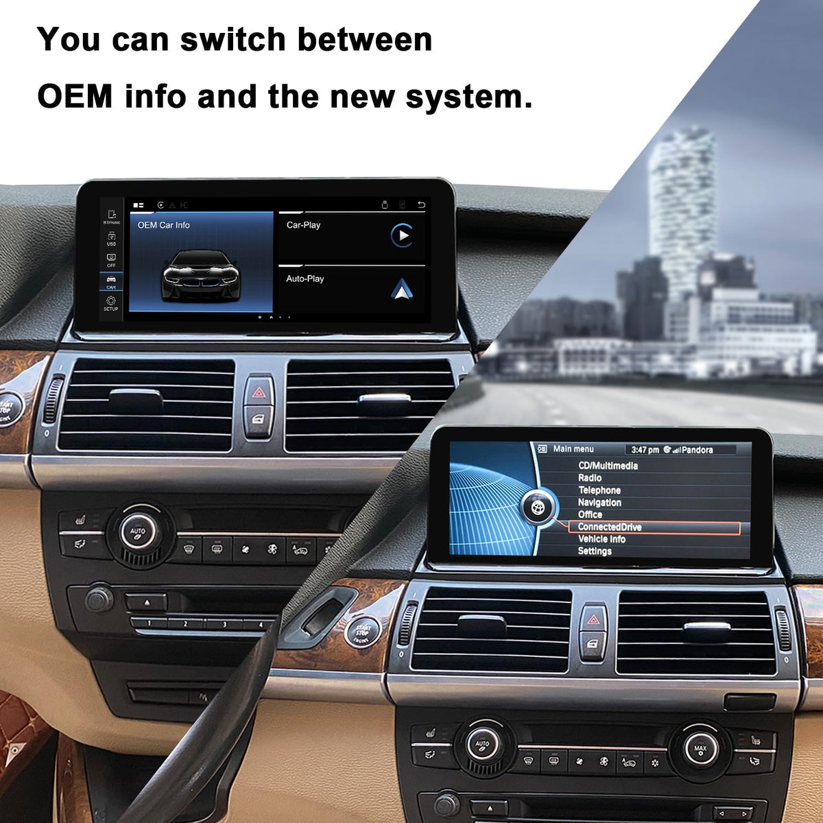 10.25" Linux CarPlay Screen for BMW X5 X6 E70 E71 CIC 2010-2012