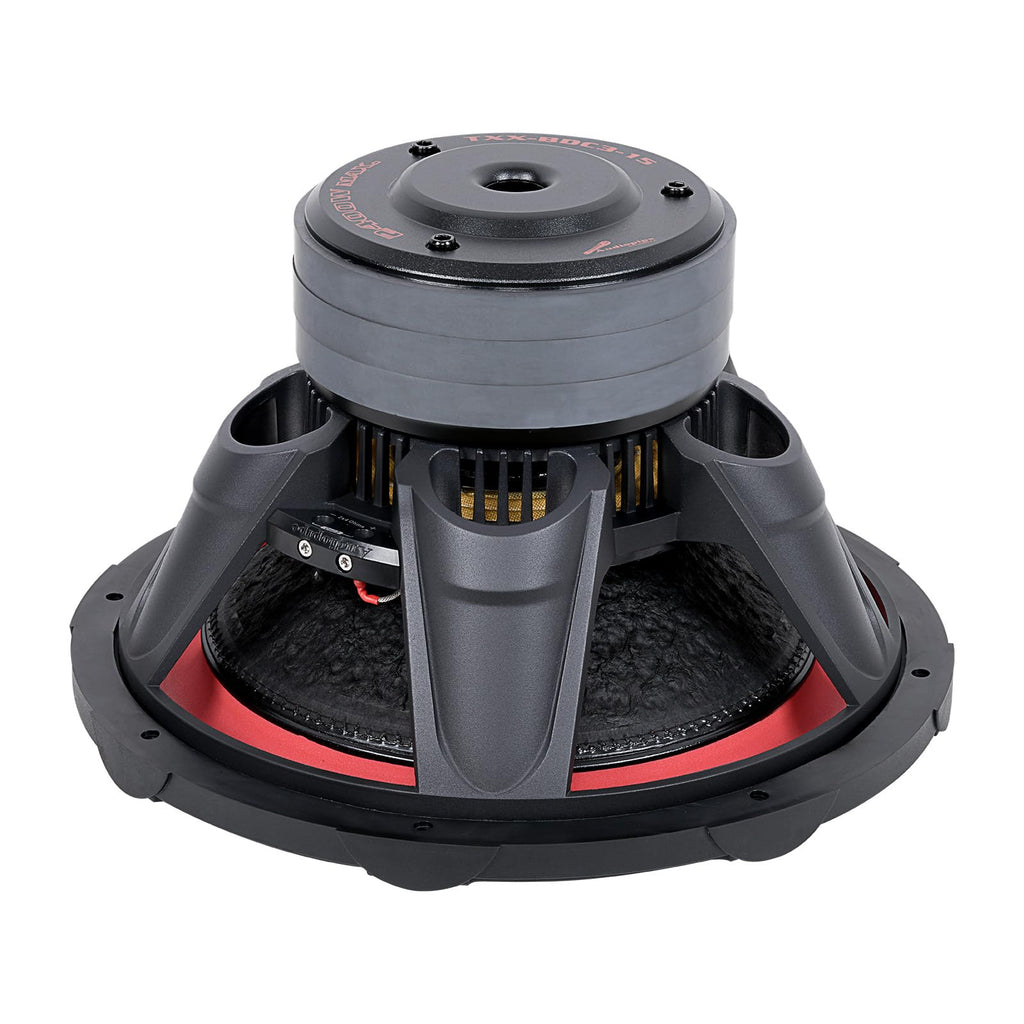 Audiopipe 15" Triple Stack Composite Cone Subwoofer (TXX-BDC3-15), Superior Performance, 2400W Max Power, 3.3" BASV Dual Voice Coil, Aluminum Basket, Multi-Connect Terminals, Dual 4 Ohms