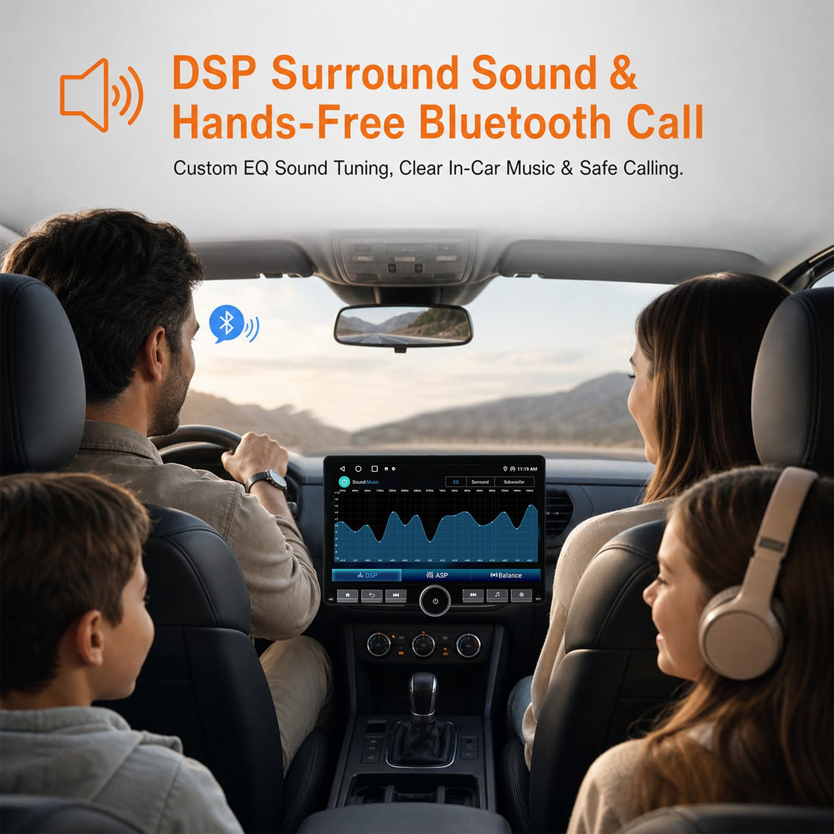 Haudio 10.1 Inch Single DIN Car Stereo, Compatible with Wireless CarPlay and Android Auto, Android 13, 2GB+64GB, DSP, Volume Knob, Physical Buttons, Multicolor Key Lights, GPS, WiFi, AHD Camera