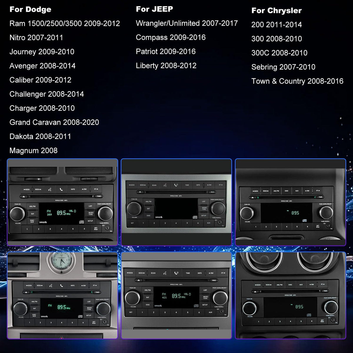 Upgrade Car Radio for Dodge Challenger 2008-2014,Dodge Avenger 2008-2014, Charger 2008-2010, Replacement Stereo, HD Touch Screen Wireless CarPlay, Android Auto, Head Unit, GPS, 5G WiFi FM